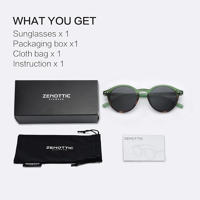 ZENOTTIC Polarized Round Sunglasses, Stylish Sunglasses for Men and Women Retro Classic, Multi-Style Selection