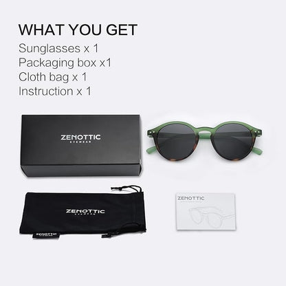 ZENOTTIC Polarized Round Sunglasses, Stylish Sunglasses for Men and Women Retro Classic, Multi-Style Selection