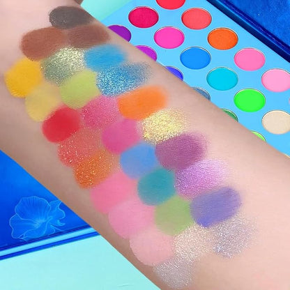 Highly Pigmented Eye Makeup Palette, Matte Shimmer Metallic Eyeshadow Pallet Long Lasting Blendable Natural Colors Make Up Eye Shadows Cosmetics