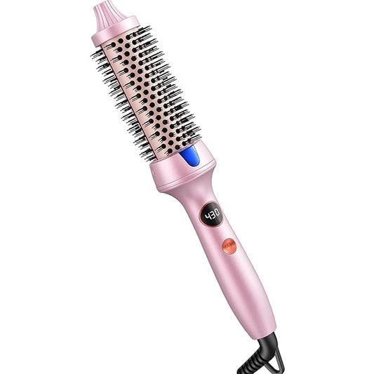 1 1/4 Inch Thermal Hair Brush, Round Heated Brush Hot Round Brush Pink