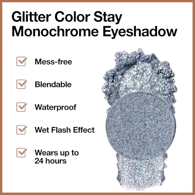 Monochrome Pressed Eyeshadow, Waterproof Neutral Powde Mini Eyeshadow, sombras para ojos, Talc, Paraben & Cruelty Free (H07#Shimmer Blue)