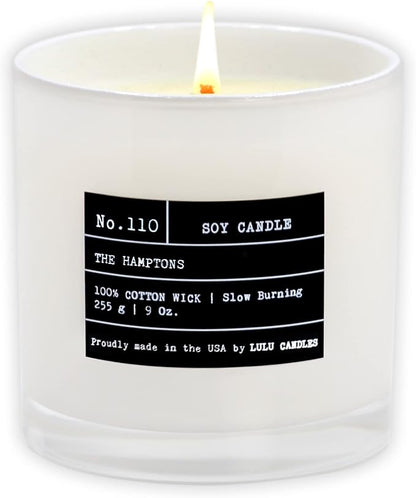 Lulu Candles | The Hamptons - Fresh Citrus & Ocean Mist | Luxury Scented Soy Jar Candle | Hand Poured in The USA | Highly Scented & Long Lasting (9 Oz.)