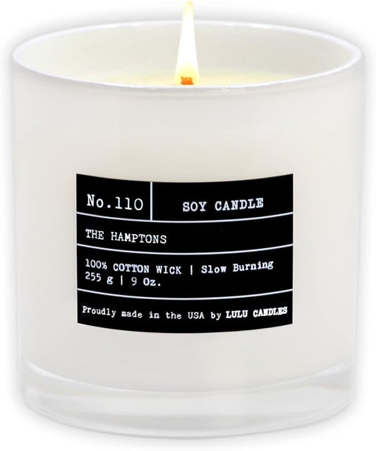 Lulu Candles | The Hamptons - Fresh Citrus & Ocean Mist | Luxury Scented Soy Jar Candle | Hand Poured in The USA | Highly Scented & Long Lasting (9 Oz.)