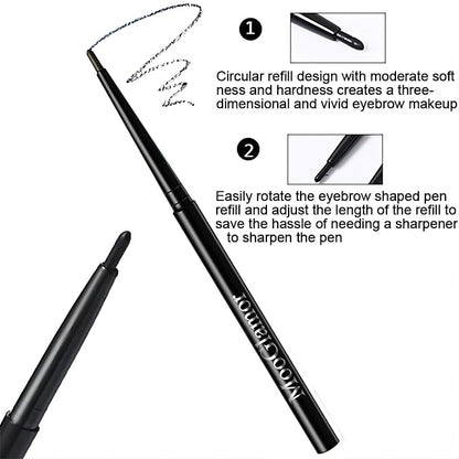 12 Pcs Black Eyeliner Pencil Gel Eyeliner Pen with Retractable and Waterproof Eye Liner for Black Bold and Defined Eye Liner