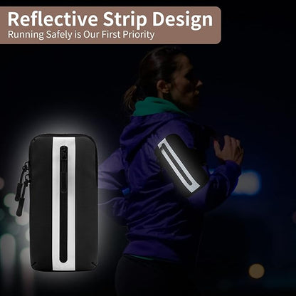 Running Phone Holder Armband, iPhone Arm Bands for Exercise, Running Arm Bands for Cell Phone, Phone Purse Cell Phone Holder for Walking (Grey)
