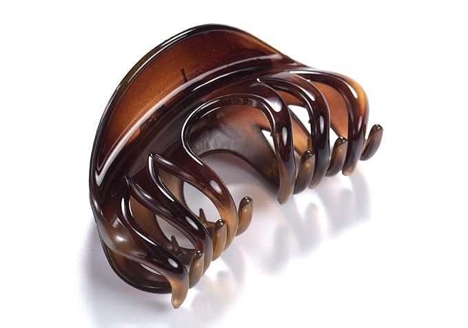 4 Inch Hair Claw for Women, Pretty Clip, Grip for Thick Hair, Coffee