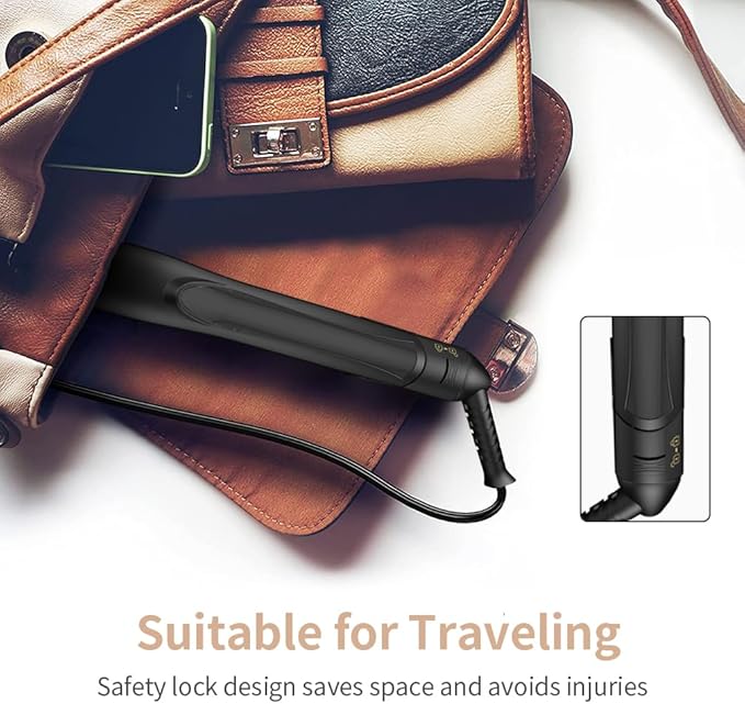 3 in 1 Heated Hair Styling Tool: Straightener, Crimper, and Hot Brush - Smooth Anti-Frizz Finish | Electric Brush for Straightening and Styling (M)