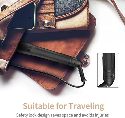 3 in 1 Heated Hair Styling Tool: Straightener, Crimper, and Hot Brush - Smooth Anti-Frizz Finish | Electric Brush for Straightening and Styling (M)