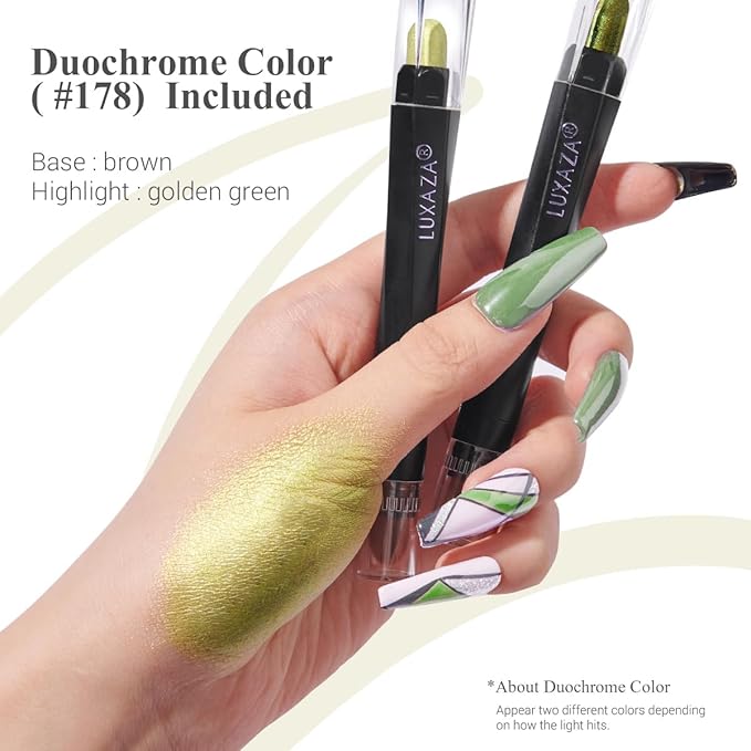 Neutral Eyeshadow Stick Makeup Set, Green Metallic Shimmer Matte Cream Eye Shadow Eyeliner Brightener Pencil Crayon - FIREFLIES LIGHT