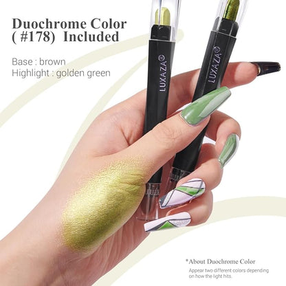 Neutral Eyeshadow Stick Makeup Set, Green Metallic Shimmer Matte Cream Eye Shadow Eyeliner Brightener Pencil Crayon - FIREFLIES LIGHT