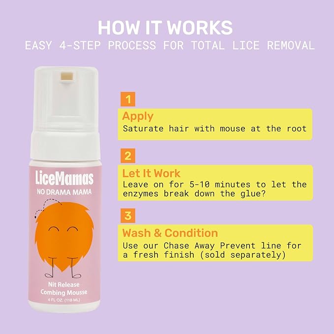 Mousse for Effective Treatment - Salon-Approved Eliminator Formula for Stubborn Infestations Without Harsh Chemicals- Dissolves Nit Glue for Easy Hair Care, Ideal for All Ages