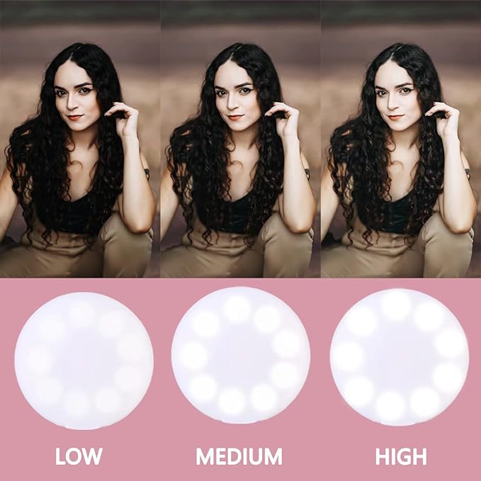 Ring Light of Pocket-Size: Rechargeable Small Ring Light for Phone, Laptop & Makeup - Perfect for Small & Adults, Portable Selfie Light (White)
