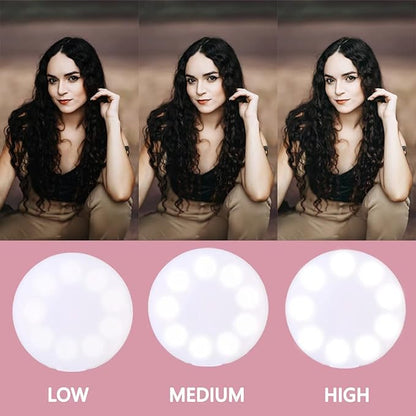 Ring Light of Pocket-Size: Rechargeable Small Ring Light for Phone, Laptop & Makeup - Perfect for Small & Adults, Portable Selfie Light (White)
