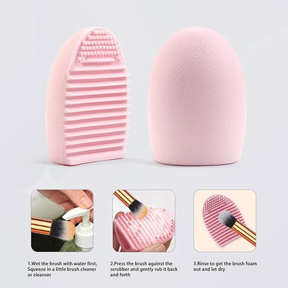 MAANGE Makeup Brush Set, 51 Pcs Makeup Tool Set Premium Synthetic Foundation Powder Concealers Eye shadows Blush Makeup Brushes (Pink)