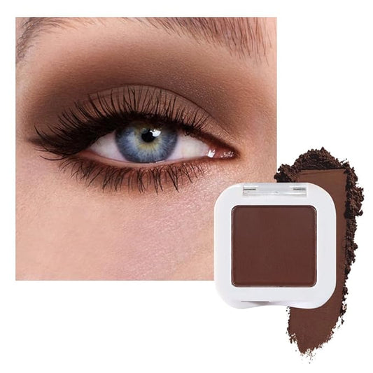 evpct Matte Coffee Brown Single Eye Shadow Palette Makeup for Older Women, Mocha Cocoa Brown Cream Eye shadow Palette Single for Older Women Matte, High Pigment Waterproof Monochrome Mini Eyeshadow