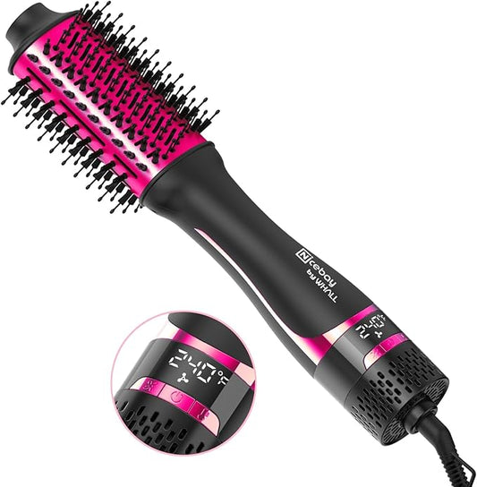 Nicebay Hair Dryer Brush, Hot Tools Blow Dryer Brush for Women, One Step Blowout Brush with Display Screen, Oval Ceramic Barrel, Negative Ion