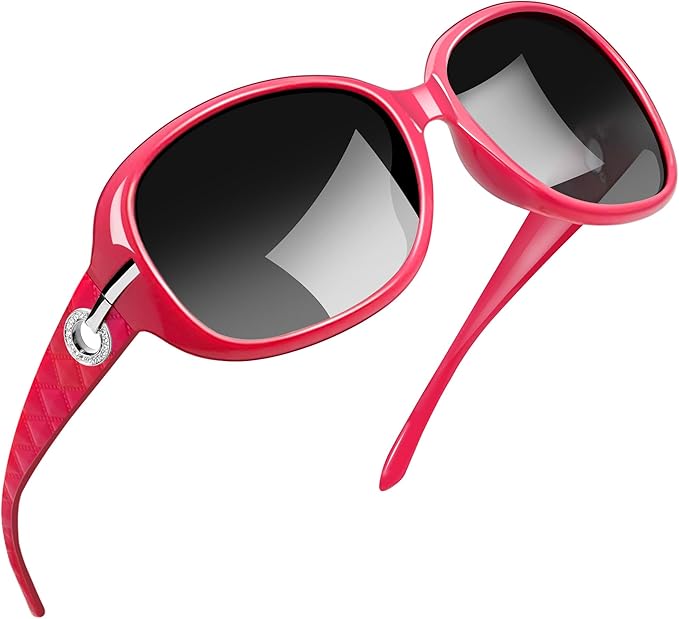 Joopin Big Womens Sunglasses Polarized Trendy Sun Glasses Large Rectangle UV Protection Rhinestone Sunnies
