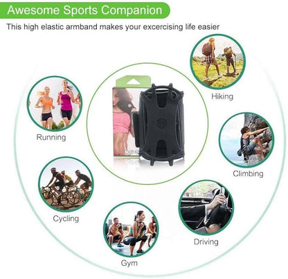Wristband Phone Holder,HCcolo 360°Rotatable Universal Sports Wristband for iPhone X/8 Plus/8/7/6s,Galaxy S9 Plus/S9/S8 & Other 4”-6.5”Smartphone,Running Armband for Hiking Biking Walking (Wrist)