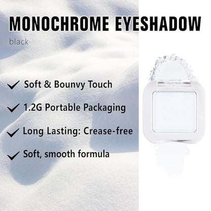 Kaely Pressed Single Eyeshadow Makeup, White Matte Highly Pigmented Monochrome Eye Shadow Palette, Waterproof Neutral Powde Mini Eyeshadow, sombras para ojos, Lightweight Blendable, 08