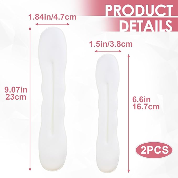 2pcs Sponge Hair Bun Maker, Hair Curler Bun Clip with 2 Sizes, Lazy Bun Updo Styling Accessories for Thin Thick Long Straight Curly Hairstyles- White