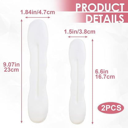 2pcs Sponge Hair Bun Maker, Hair Curler Bun Clip with 2 Sizes, Lazy Bun Updo Styling Accessories for Thin Thick Long Straight Curly Hairstyles- White
