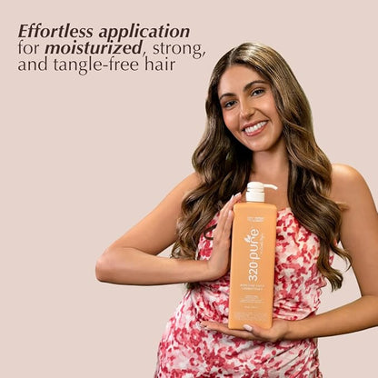 320Pure Moisture Lock Conditioner 32oz, Hydrating, Moisturizing Hair Conditioner for Women & Men, Sulfate-Free, Keratin & Argan Oil Formula for Color-Treated, Damaged, Dry, Straight and Curly Hair