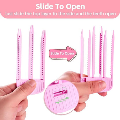2PCS Volumizing Hair Clips for Women, Hair Volume Clip Styling Tools Volumizing Comb for Fluffy Bangs Clips for Root Lift Hair Styling Tools, Root Booster Clips, Rose Red