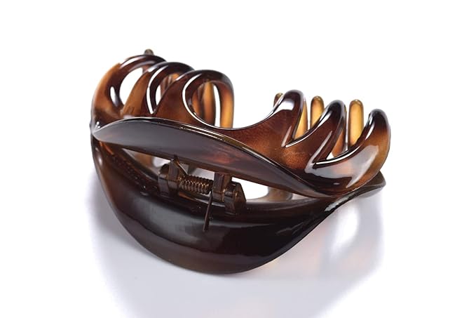4 Inch Hair Claw for Women, Pretty Clip, Grip for Thick Hair, Coffee