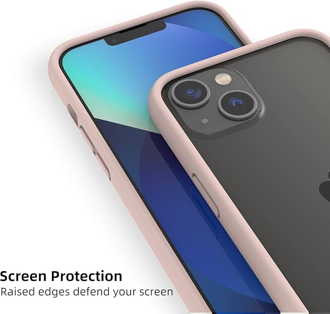 K TOMOTO Compatible iPhone 13 Mini Bumper Case (5.4 Inch), Liquid Silicone [Shock-Absorb] [Raised Edge Protection] [Drop Protection] [Silky and Soft Touch] Frame, Sand Pink