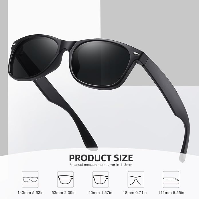 MEETSUN Classic Polarized Sunglasses for Women Men Trendy Retro Sun Glasses for Driving UV Protection (3 Pack)