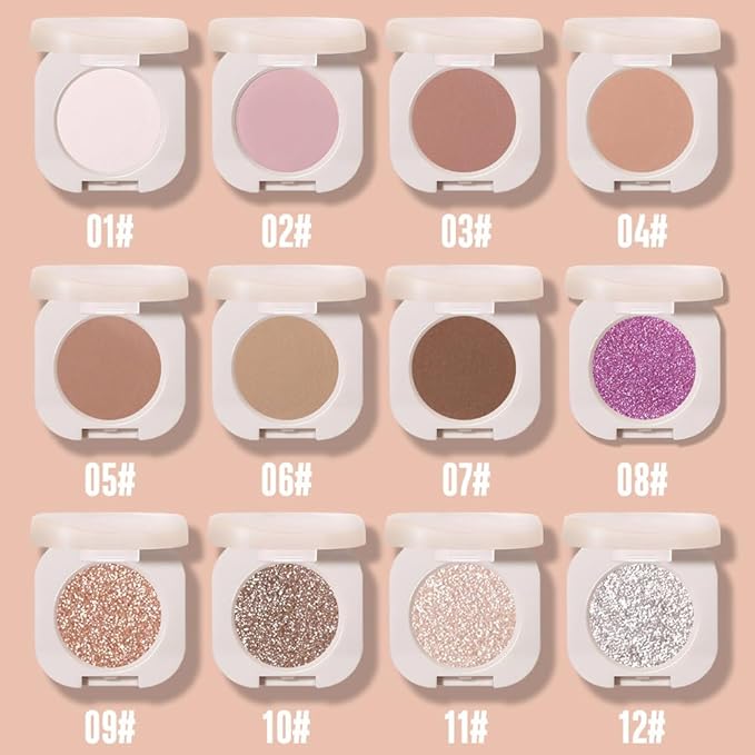 Monochrome Matte Eyeshadow Singles, Pink Eyeshadow Makeup, Neutral Matte Pressed Powder Single Vegan Eye Shadow, Highly Pigmented Natural Eyeshadow Palette Long Lasting Naturing-Looking Pink 02#