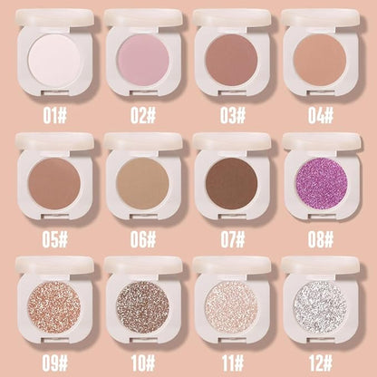 Monochrome Matte Eyeshadow Singles, Pink Eyeshadow Makeup, Neutral Matte Pressed Powder Single Vegan Eye Shadow, Highly Pigmented Natural Eyeshadow Palette Long Lasting Naturing-Looking Pink 02#