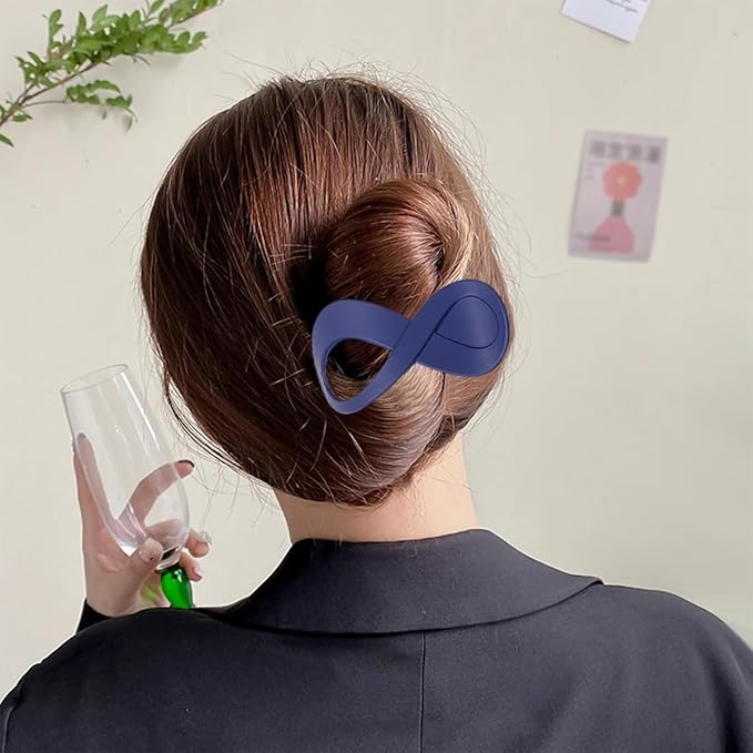 French Concord Flat Hair Clips for Women, 3.35 Inch Curved Hair Claw Clips Alligator Hair Barrettes Volume No Slip Grip Strong Hold Banana Hair Clamps Jaw Clips Styling Hair Accessories (D)