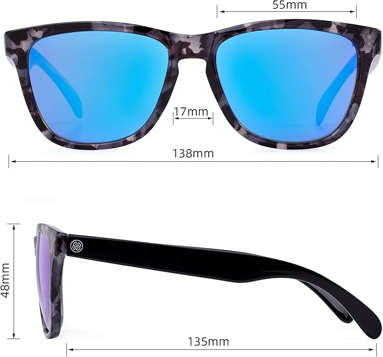COLOSSEIN Sunglasses Womens,Classic Square Frame UV400 Mirrored Lens,Sunglasses Fit For Beach,Vacation,Driving