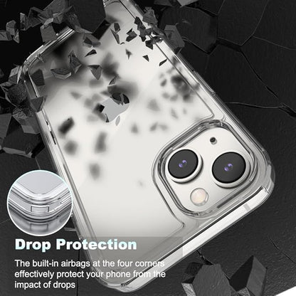 for iPhone 14/13 Clear Frame No-Back Case, Thin Ultra-Light Anti-Yellowing Transparent Protection Heat Dissipation Phone Cover Case 6.1"