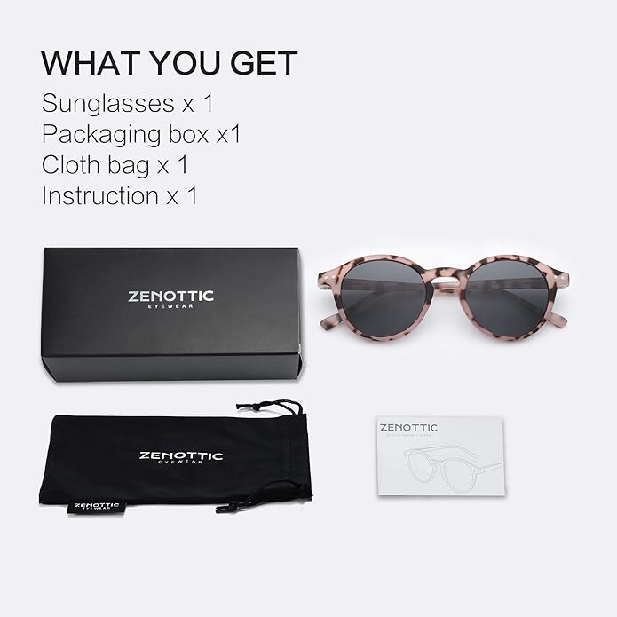 ZENOTTIC Polarized Round Sunglasses, Stylish Sunglasses for Men and Women Retro Classic, Multi-Style Selection
