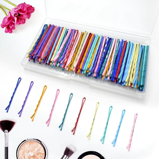 150 Pcs 2.2 Inch Mix Colorful Bobby Pin for Girls Women, Hair Pins with Cute Box, Colored Bobby Pins for Hair, Bobby Hair Pins Great for All Hair Types