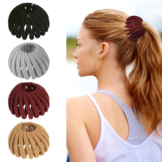 Bird Nest Magic Hair Clip - Expandable Hair Bun Maker Hair Accessories for Women Ponytail Holder Hair Bun Clip for Thin Thick Fine Curly Hair, Plastic Hair Barrettes Hair Scrunchies