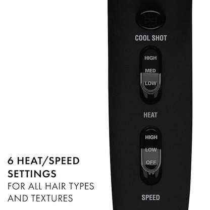 HOT TOOLS Professional Rainbow Turbo Ceramic Hair Dryer | Less Frizz, for Shiny, Healthy-Looking Hair | Powerful and Quiet Blowouts for Fast & Easy Styling (1875 Watts)