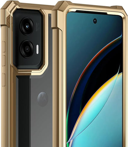 Ailiber for Motorola Moto G Stylus 5G 2024 Case, Clear Transparent [Anti Yellowing], with [Screen Protector], Dual Layer Shockproof Bumper Cell Phone Cover for Moto G Stylus 2024 5G-Gold