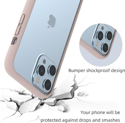 K TOMOTO Compatible with iPhone 13/13 Pro Bumper Case (6.1 Inch), Liquid Silicone Frame Bumper Case [Raised Edge Protection] [Drop Protection] [Silky and Soft Touch], Chalk Pink