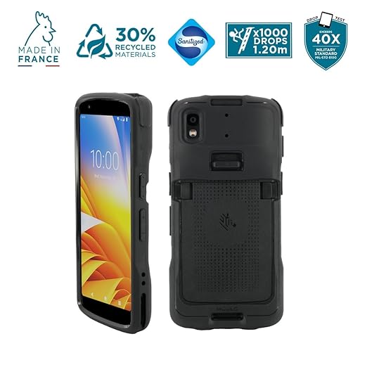 Mobilis Rugged Case for Zebra TC22 TC27 Mobile Computer, Reinforced Protective Case, Military Grade Shockproof, Compatible with Charging Accessories, Recycled Materials, Black