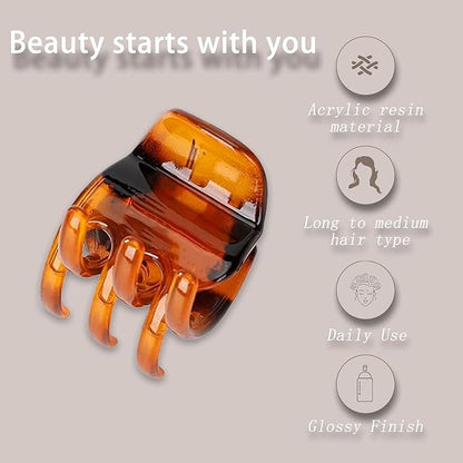 8 Pack 1.3 Inch Strong Hold Hair Claw Clips, Non-Slip Jaw Clips for Thick & Medium Hair, Lightweight Hair Styling Accessories for Women