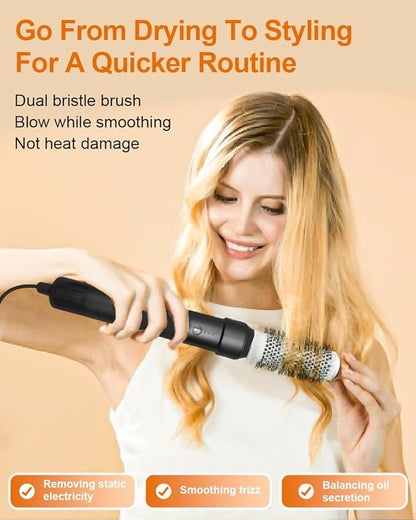 Diffuser Hair Dryer Brush, 7 in 1 Air Wrap Hair Styler, 1400 Watts Blow Dryer for Women, Hair Care Styling Tools, Auto Curling Iron, Multi Hair Styler for Fast Drying Curling Straightening Volumizing