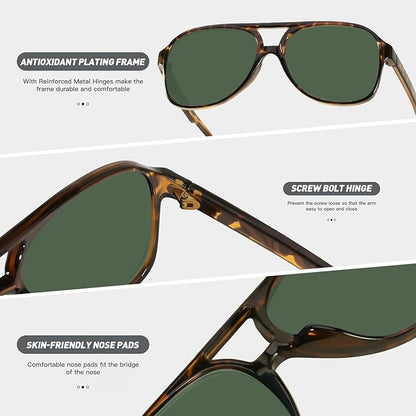 YDAOWKN Retro Aviator Sunglasses for Women Mens Large Frame Classic Vintage 70s Sun Glasses Aviators