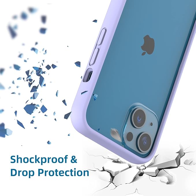 K TOMOTO Compatible with iPhone 13 Mini Bumper Case (5.4 Inch), Liquid Silicone Frame Bumper Case [Raised Edge Protection] [Drop Protection] [Silky and Soft Touch], Light Purple