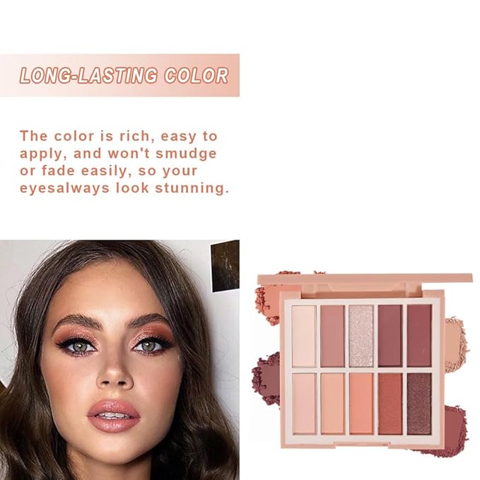 Neutral Natural Eye Shadow Palette,Matte Nude Pink Brown Naked Cream Eyeshadow Palette,make up pallets for women Highly Pigmented Eyeshadow for Eyes Long Lasting Naturing-Looking,Blendable,Vegan