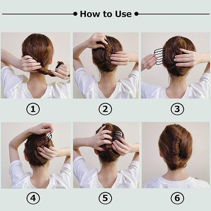 6 Piece Metal Hair Side Combs Hair Fork Clip Pins for Updo Bun, U Shape for Vintage Hairstyle Hair Accessories (Gold-4 Teeth)