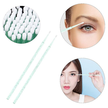 300 PCS/Sets Eyelash Extension Supplies Disposable Micro Swab Brush Match Eyebrow Spoolie Lip Brush Mascara Wand Applicator Mascara Applicator eyelashes Tool (all green handle)