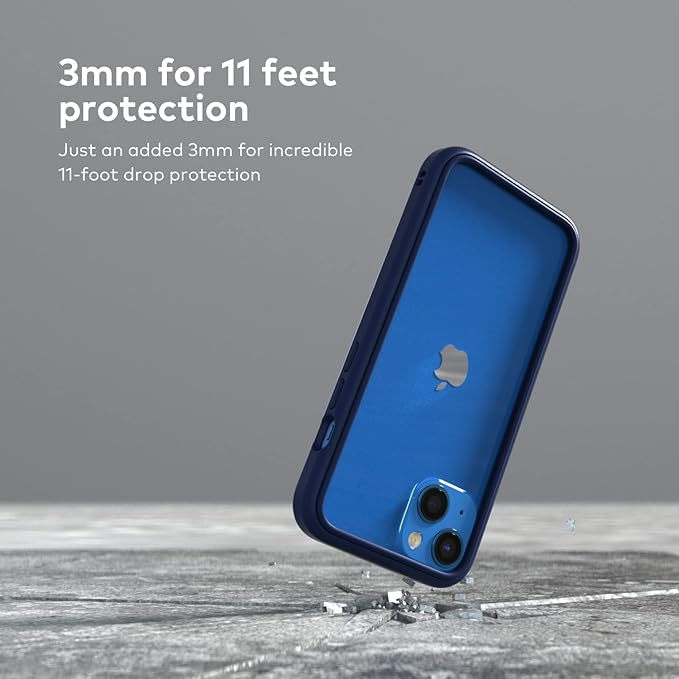 RhinoShield Bumper Case Compatible with [iPhone 13 Pro Max] | CrashGuard NX - Shock Absorbent Slim Design Protective Cover 3.5M / 11ft Drop Protection - Navy Blue